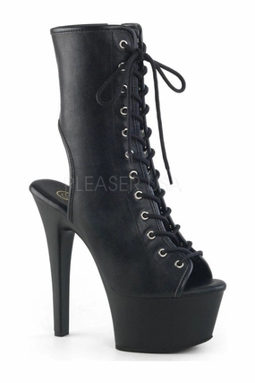 ASPIRE-1016 Platform Ankle Boot | Black Faux Leather