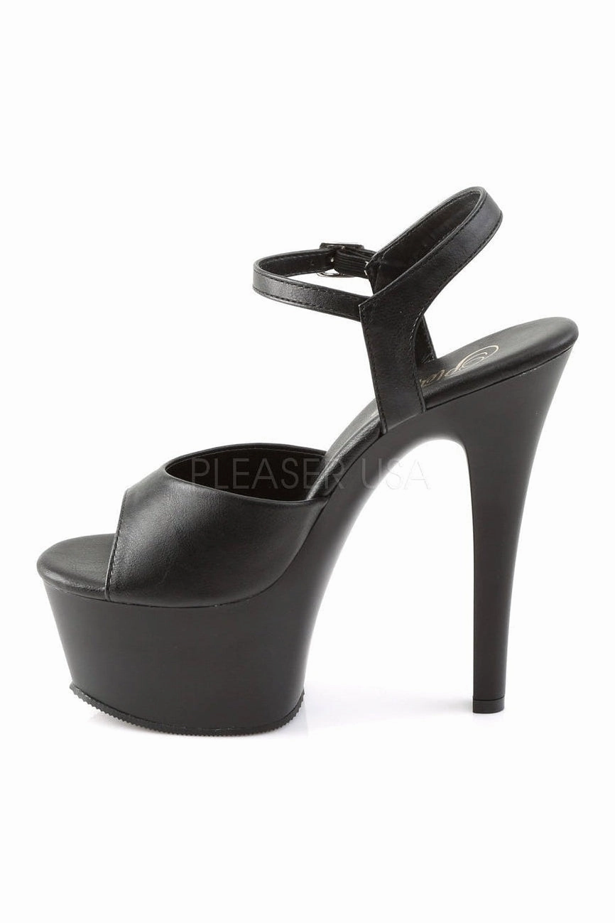 ASPIRE-609 Platform Sandal  | Black Faux Leather