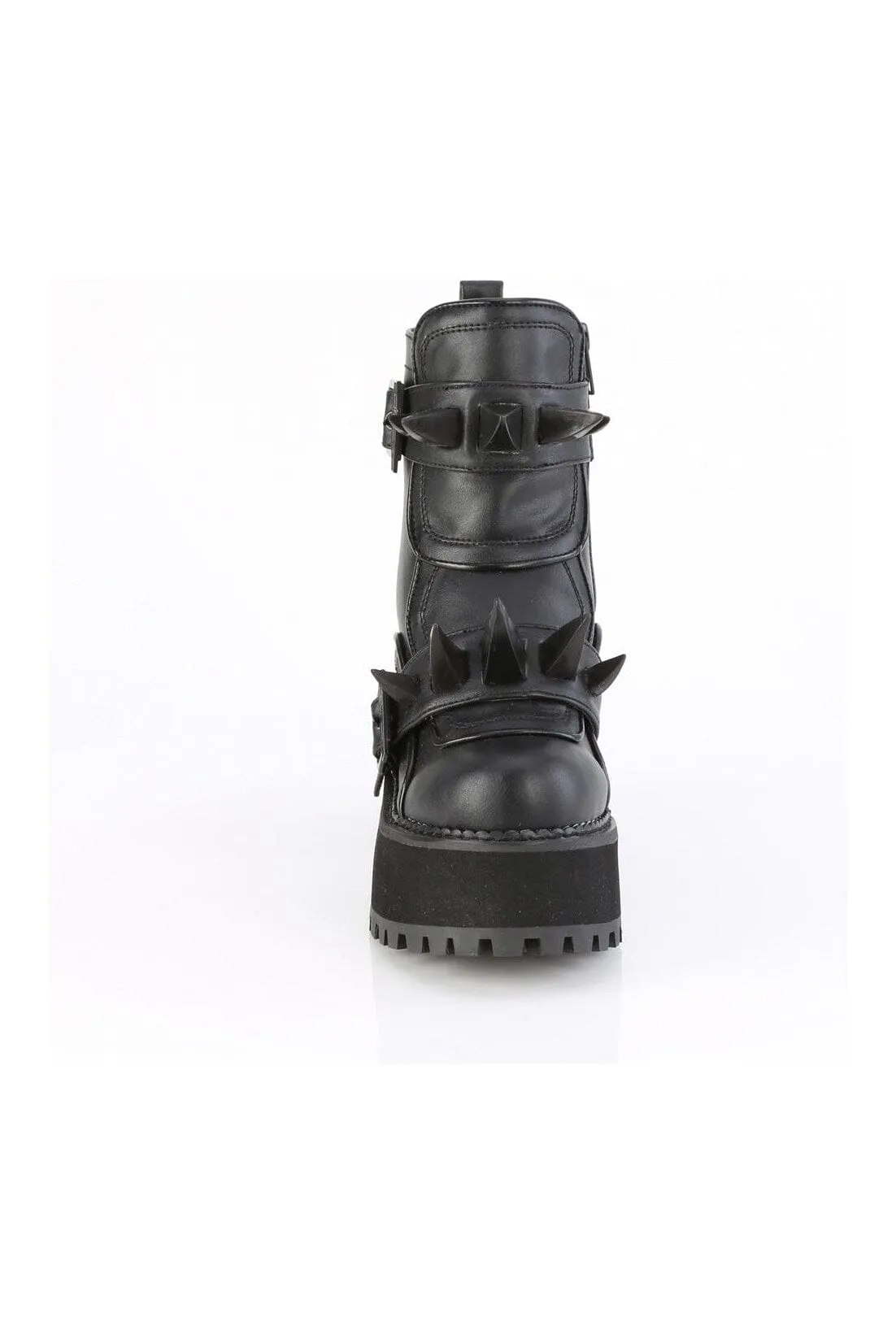 ASSAULT-72 Black Vegan Leather Ankle Boot