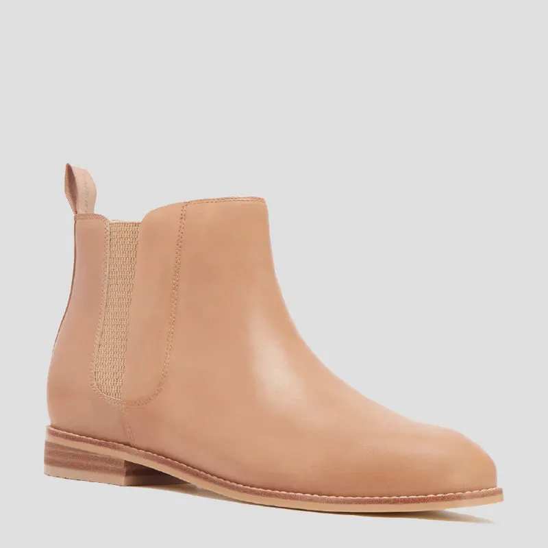 AUSTEN II - CAMEL LEATHER ANKLE BOOTS