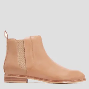 AUSTEN II - CAMEL LEATHER ANKLE BOOTS