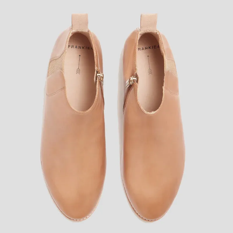 AUSTEN II - CAMEL LEATHER ANKLE BOOTS