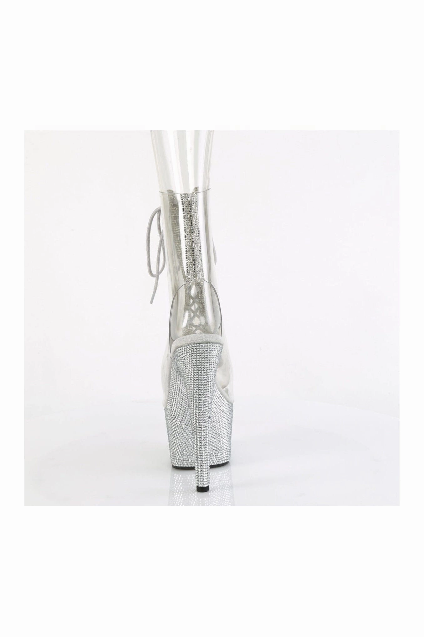 BEJEWELED-1016C-2-7 Clear Vinyl Ankle Boot