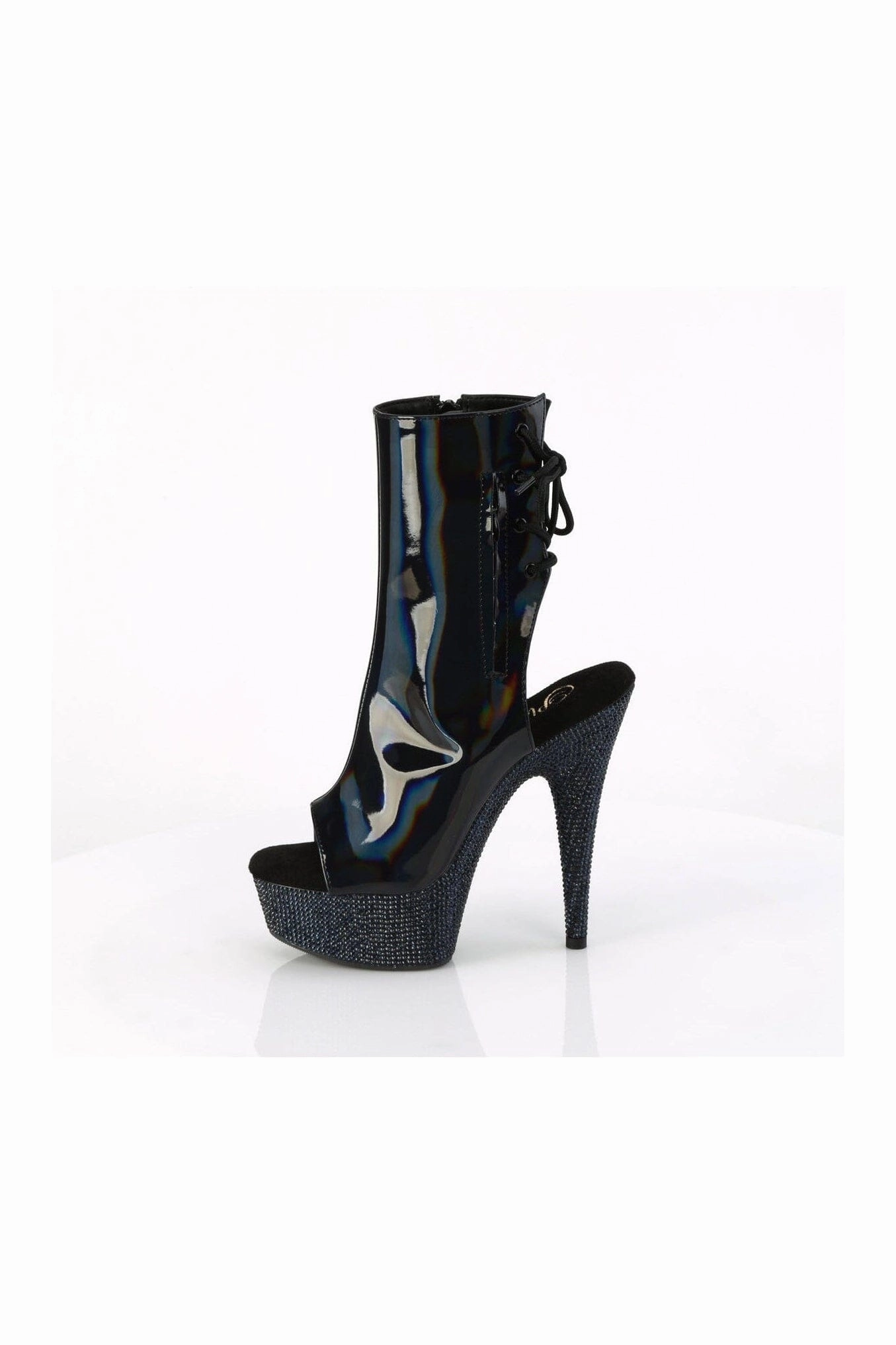 BEJEWELED-1018DM-6 Black Patent Ankle Boot