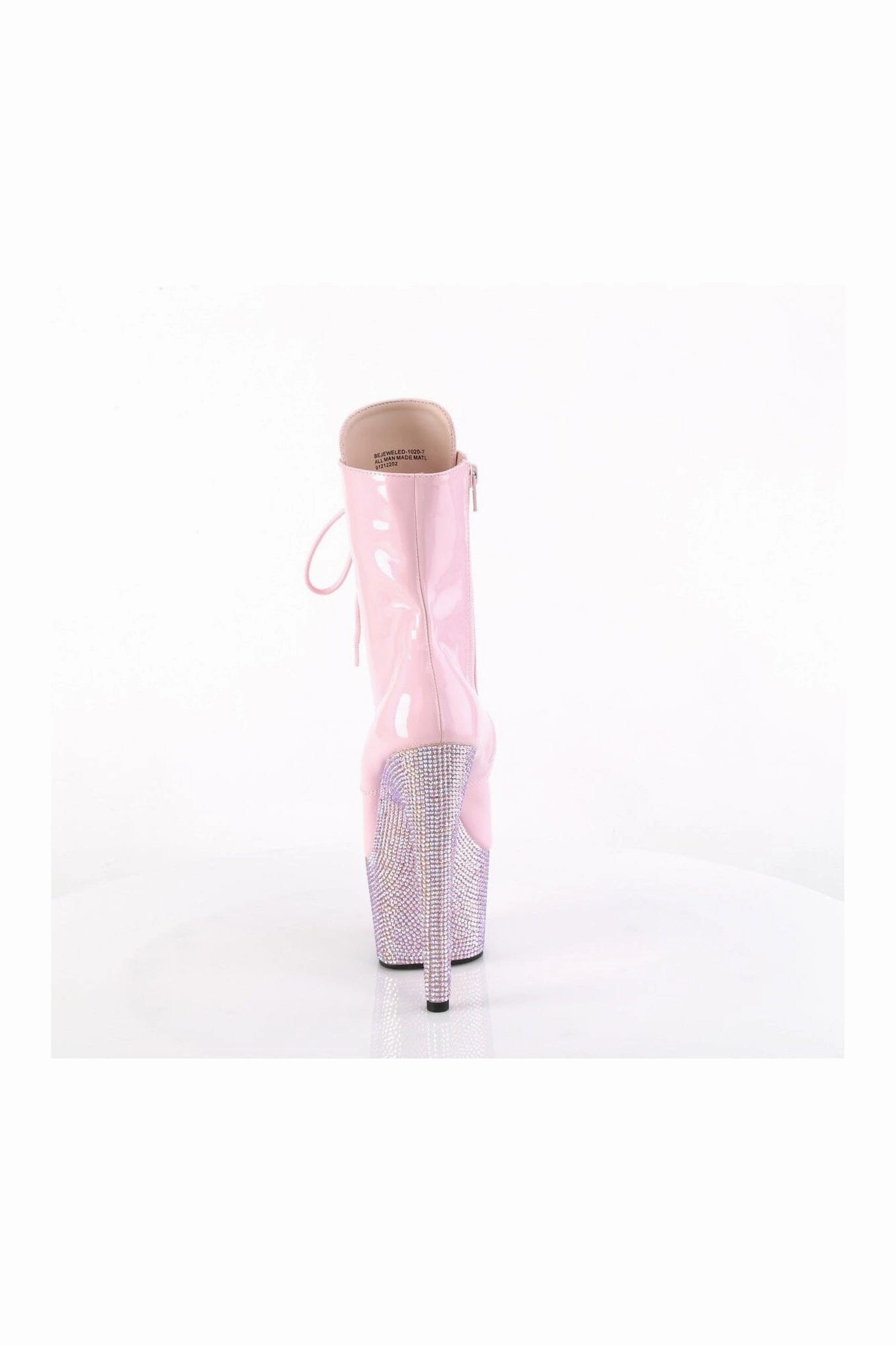 BEJEWELED-1020-7 Pink Patent Ankle Boot