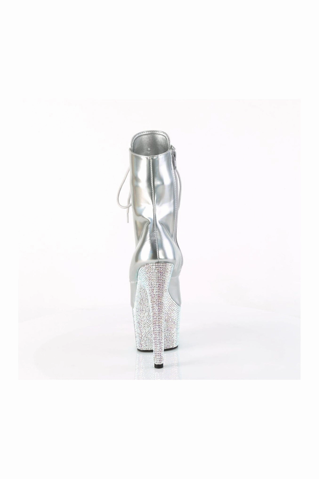 BEJEWELED-1020-7 Silver Patent Ankle Boot