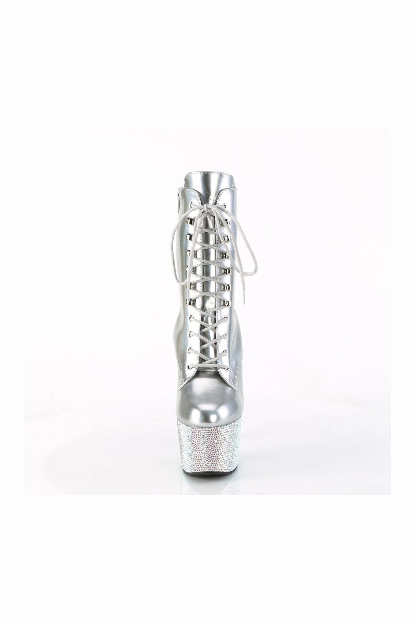 BEJEWELED-1020-7 Silver Patent Ankle Boot