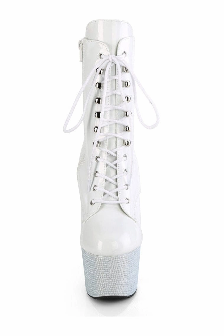 BEJEWELED-1020-7 White Patent Ankle Boot
