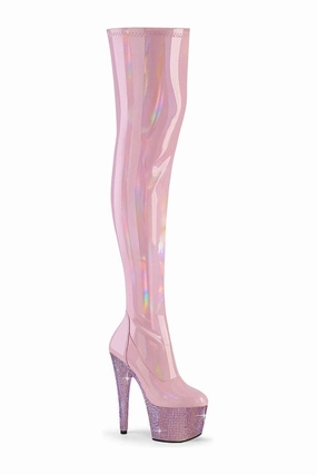 BEJEWELED-3000-7 Pink Patent Thigh Boot