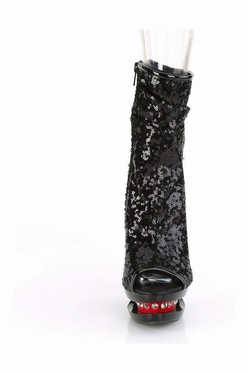 BLONDIE-R-1008 Exotic Boot | Black Sequins