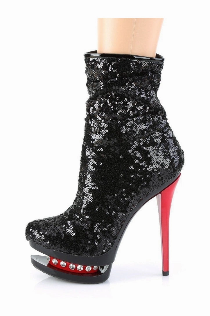 BLONDIE-R-1009 Exotic Boot | Black Sequins
