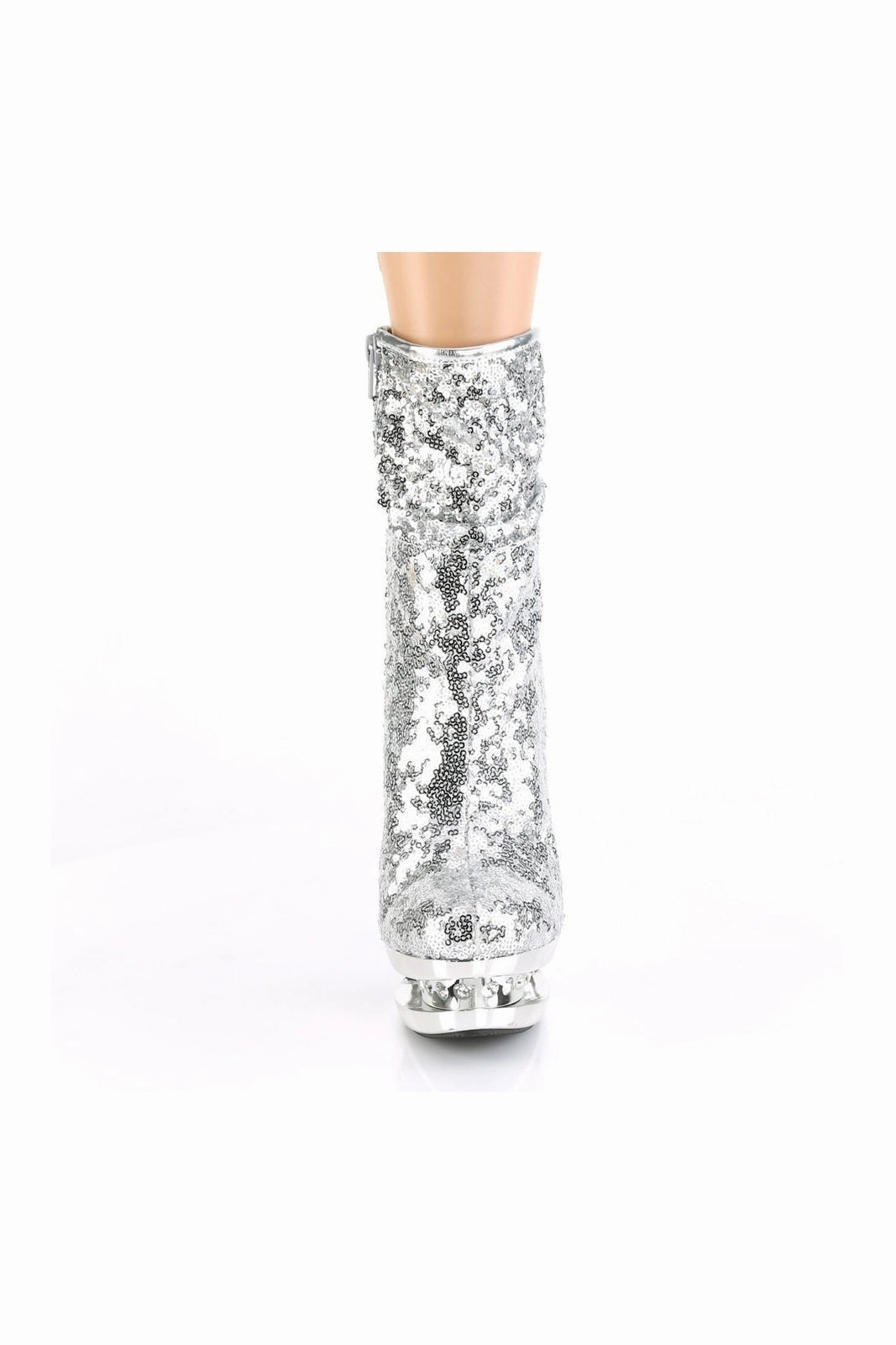 BLONDIE-R-1009 Exotic Boot | Silver Sequins