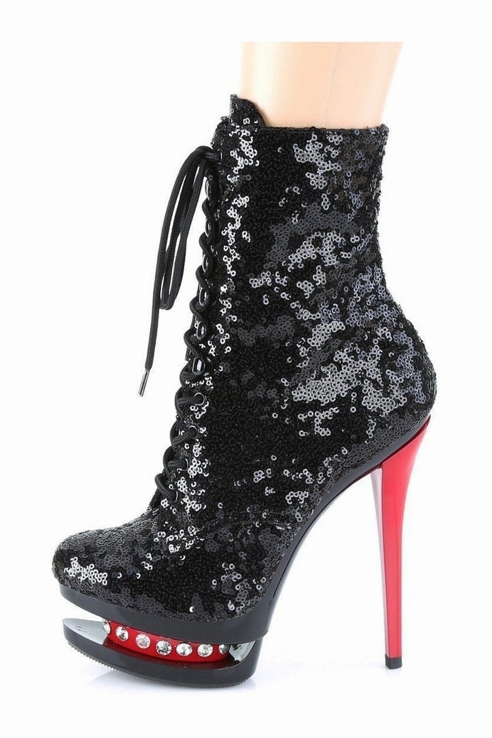 BLONDIE-R-1020 Exotic Boot | Black Sequins