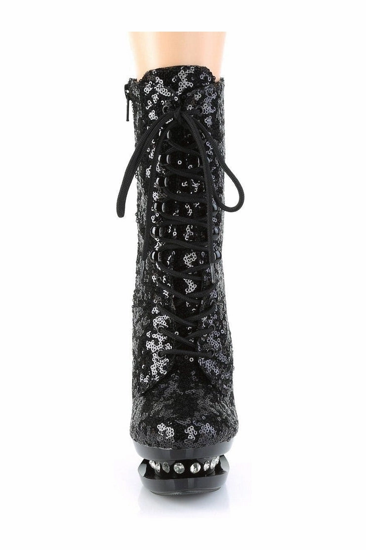 BLONDIE-R-1020 Exotic Boot | Black Sequins