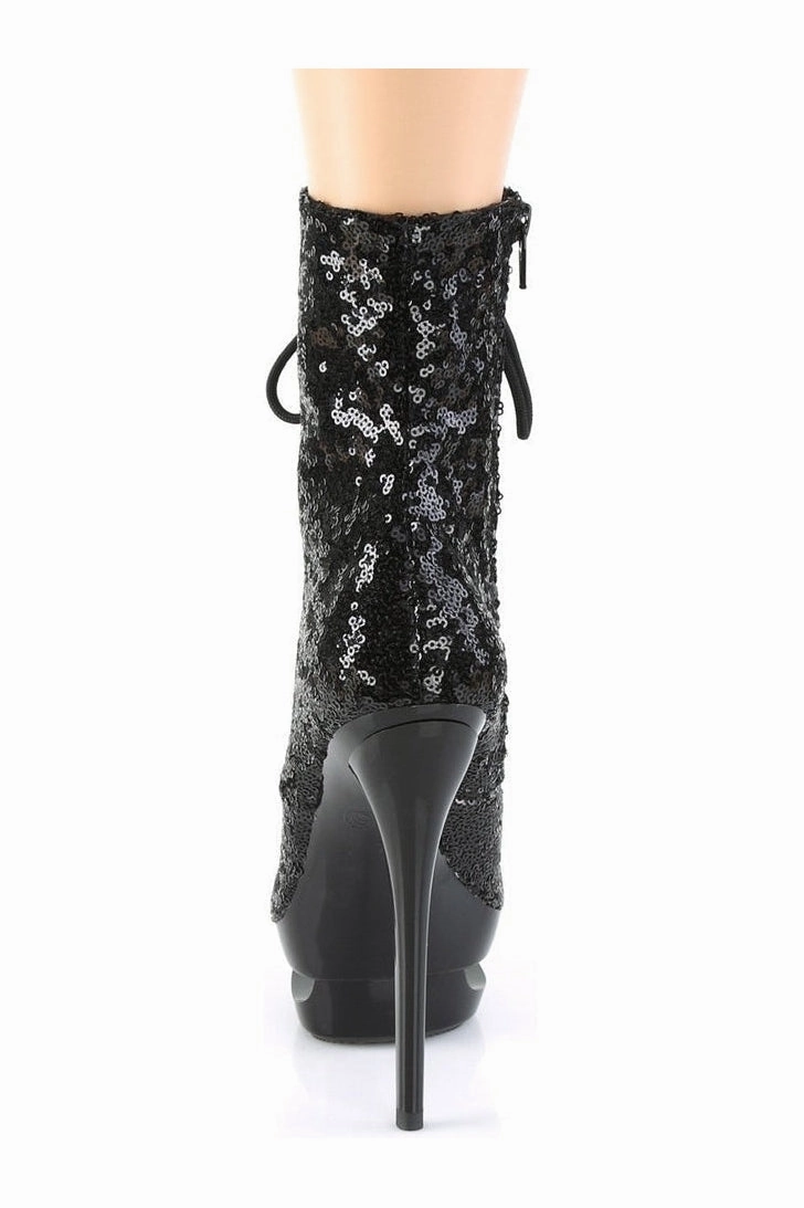 BLONDIE-R-1020 Exotic Boot | Black Sequins