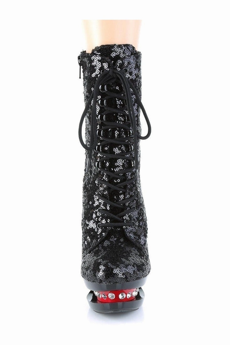 BLONDIE-R-1020 Exotic Boot | Black Sequins