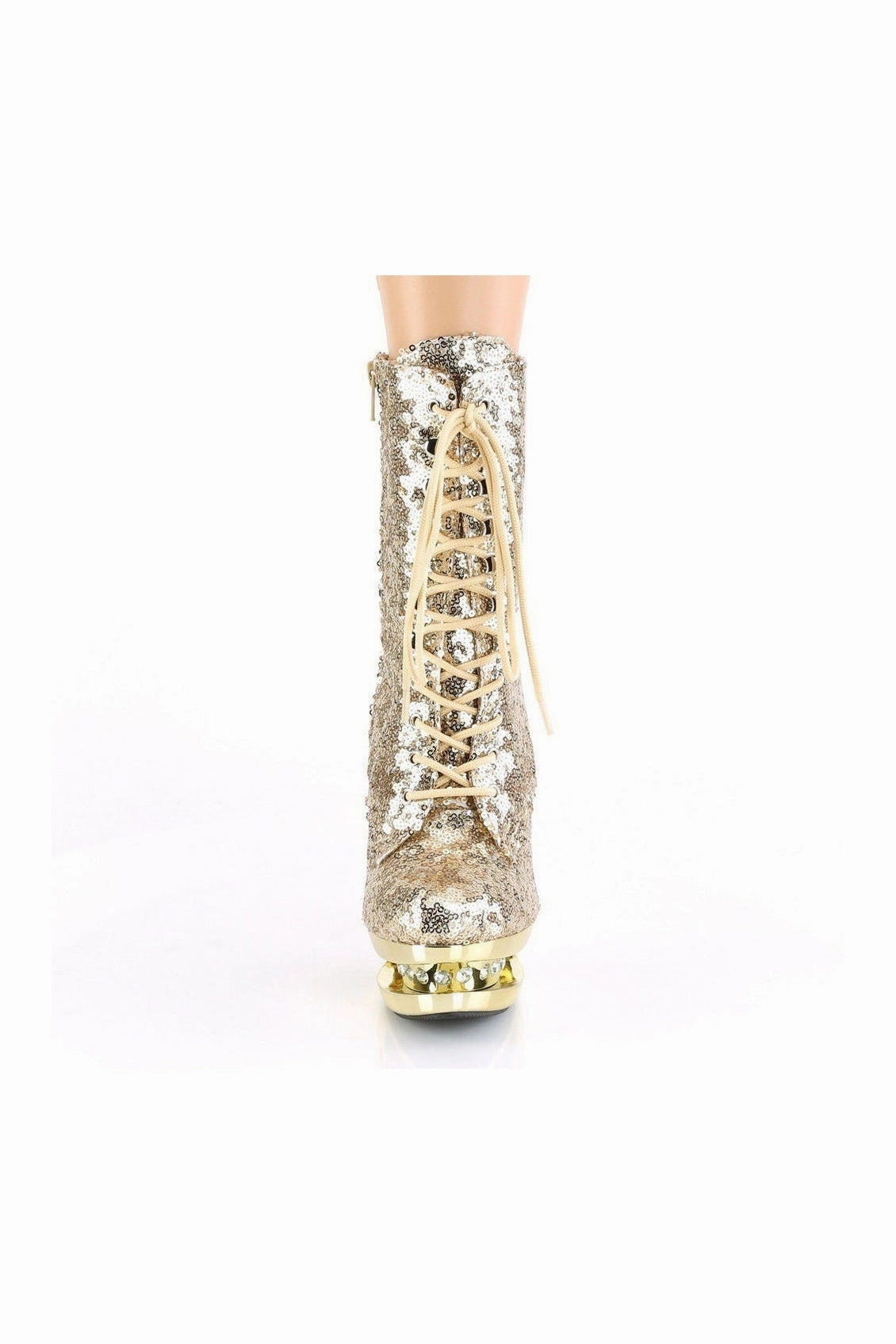 BLONDIE-R-1020 Exotic Boot | Gold Sequins