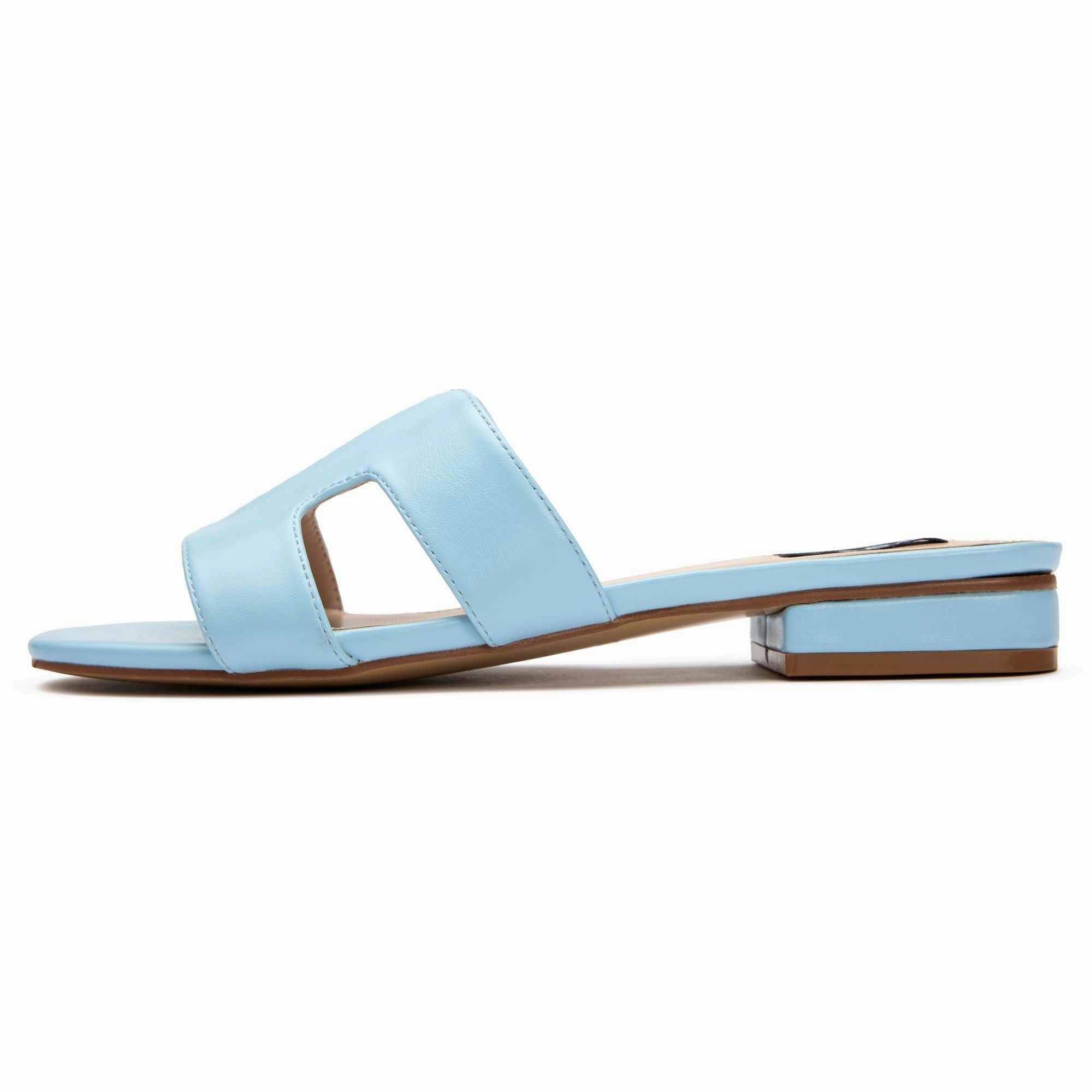 Bok Women's Vegan Leather Slider Sandals | Light Blue