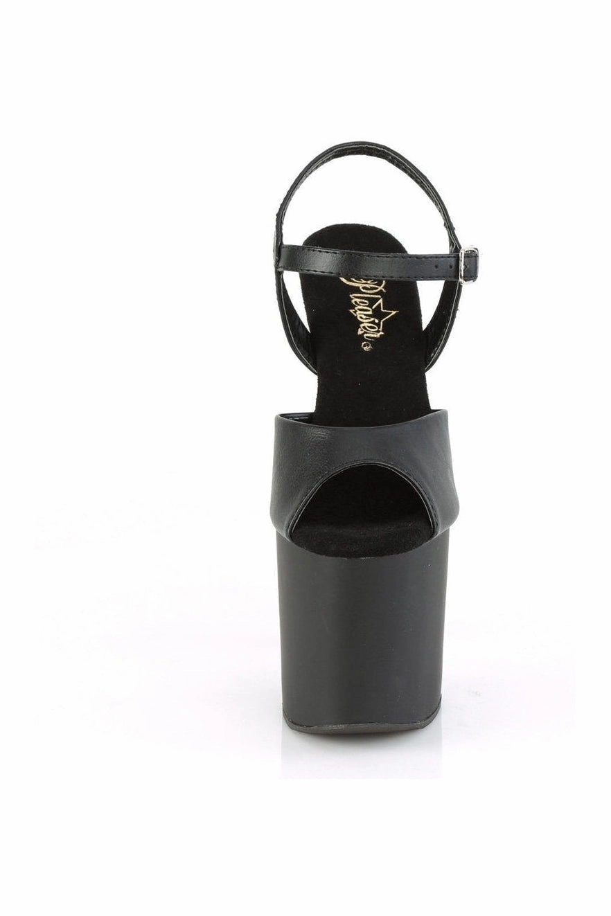 BONDGIRL-709 Exotic Sandal | Black Faux Leather