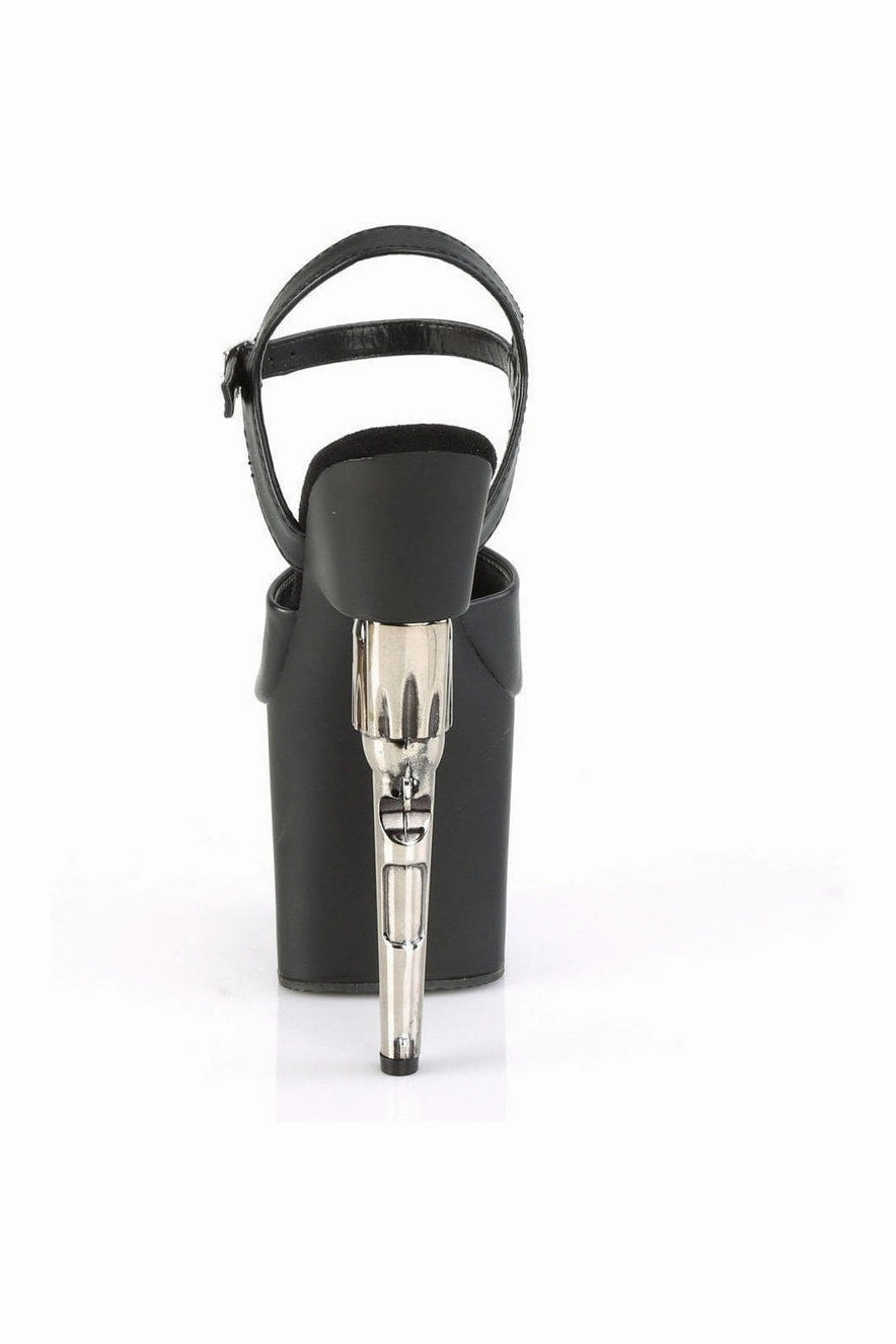 BONDGIRL-709 Exotic Sandal | Black Faux Leather