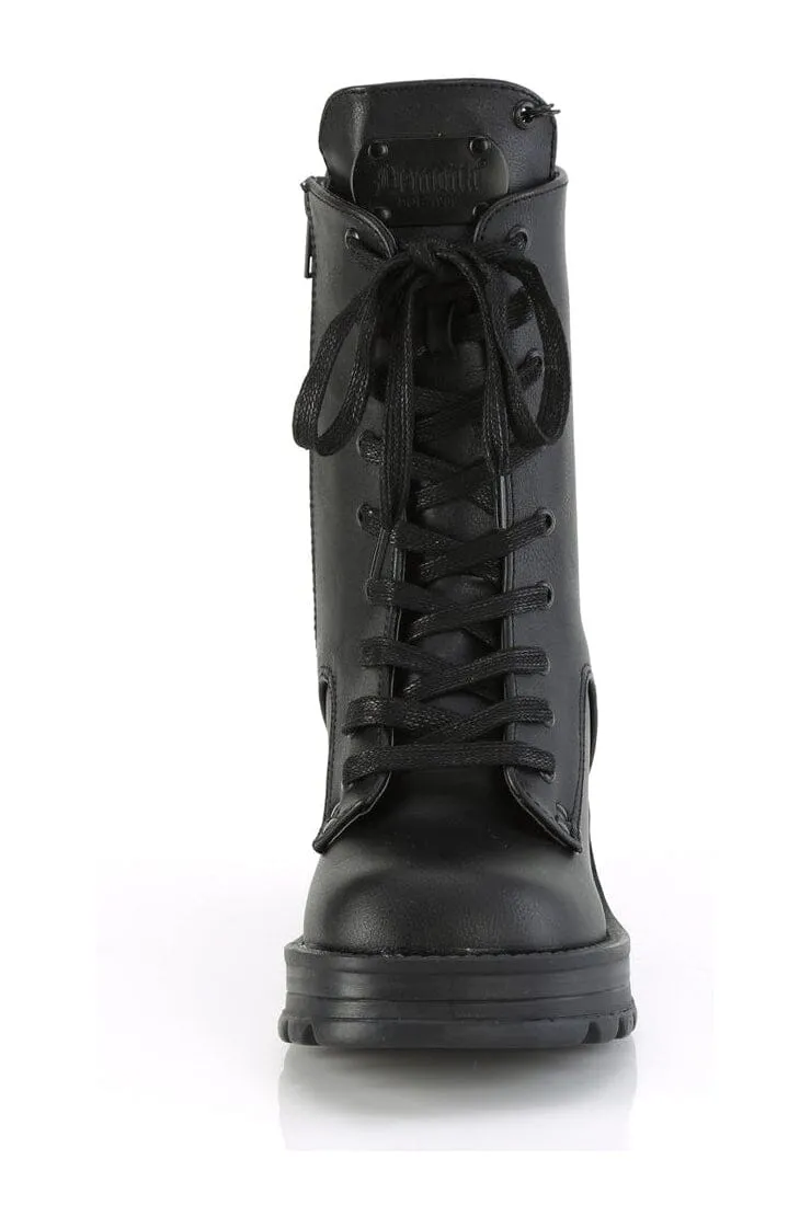 BRATTY-50 Black Vegan Leather Ankle Boot
