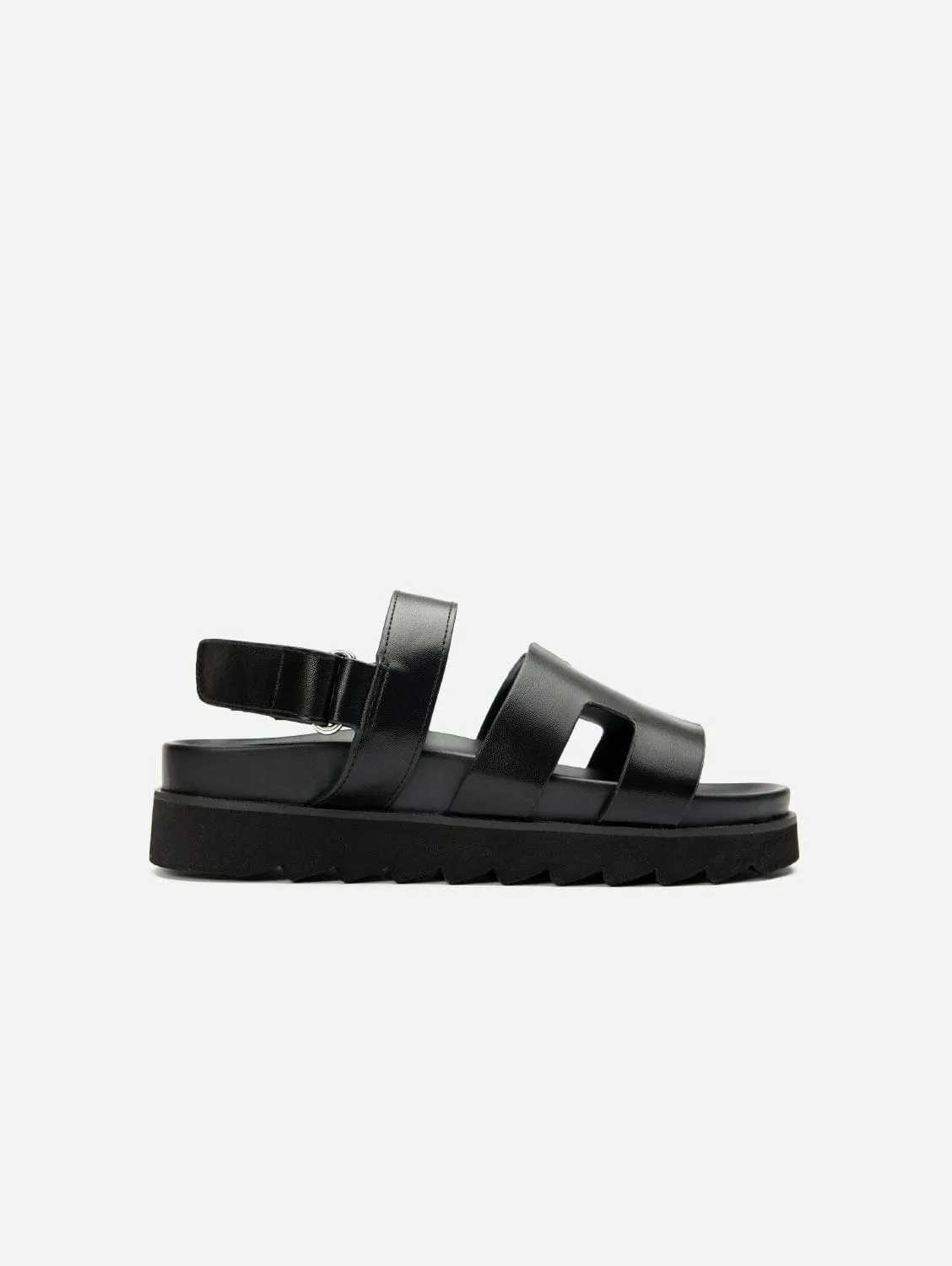 Brazil Women's Vegan Leather Ankle Strap Sandals | Black