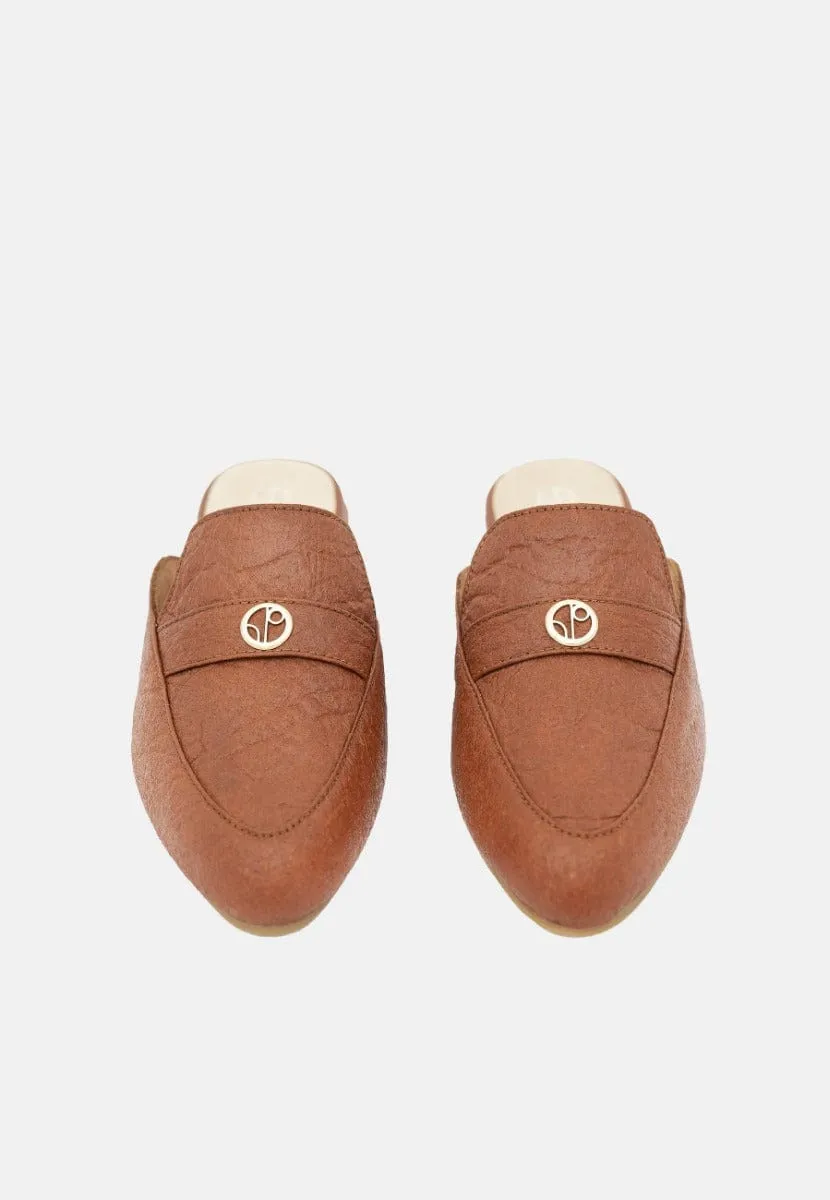 Cairo Pinatex Vegan Leather Mules | Cinnamon