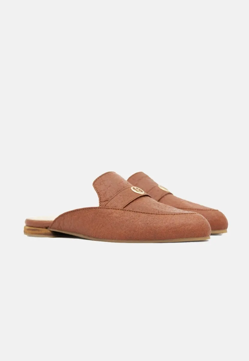 Cairo Pinatex Vegan Leather Mules | Cinnamon