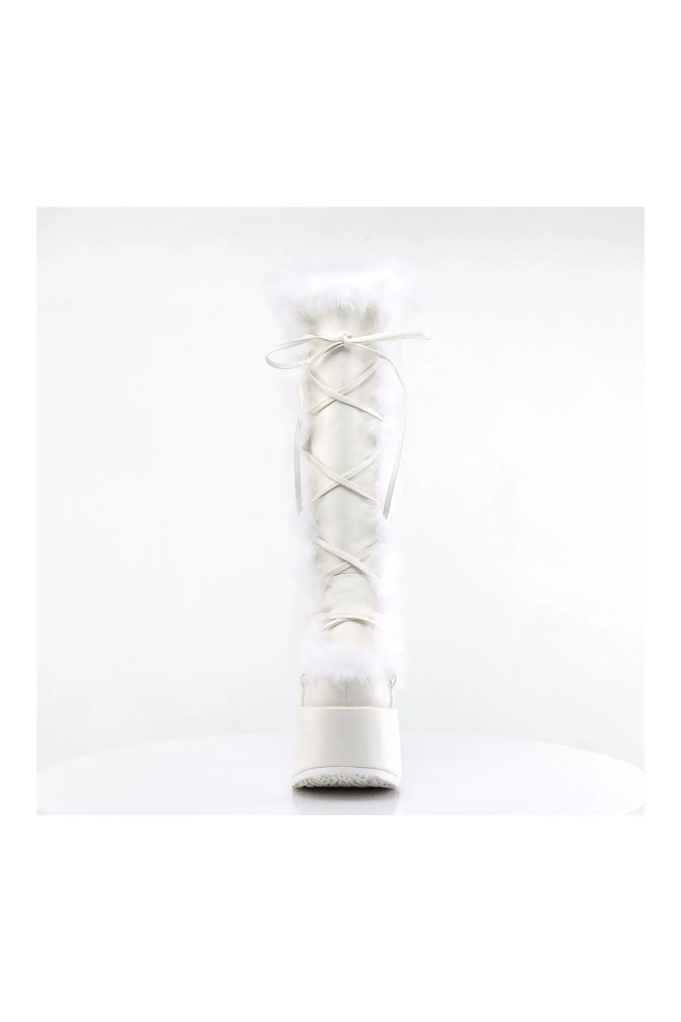 CAMEL-311 White Vegan Leather Knee Boot