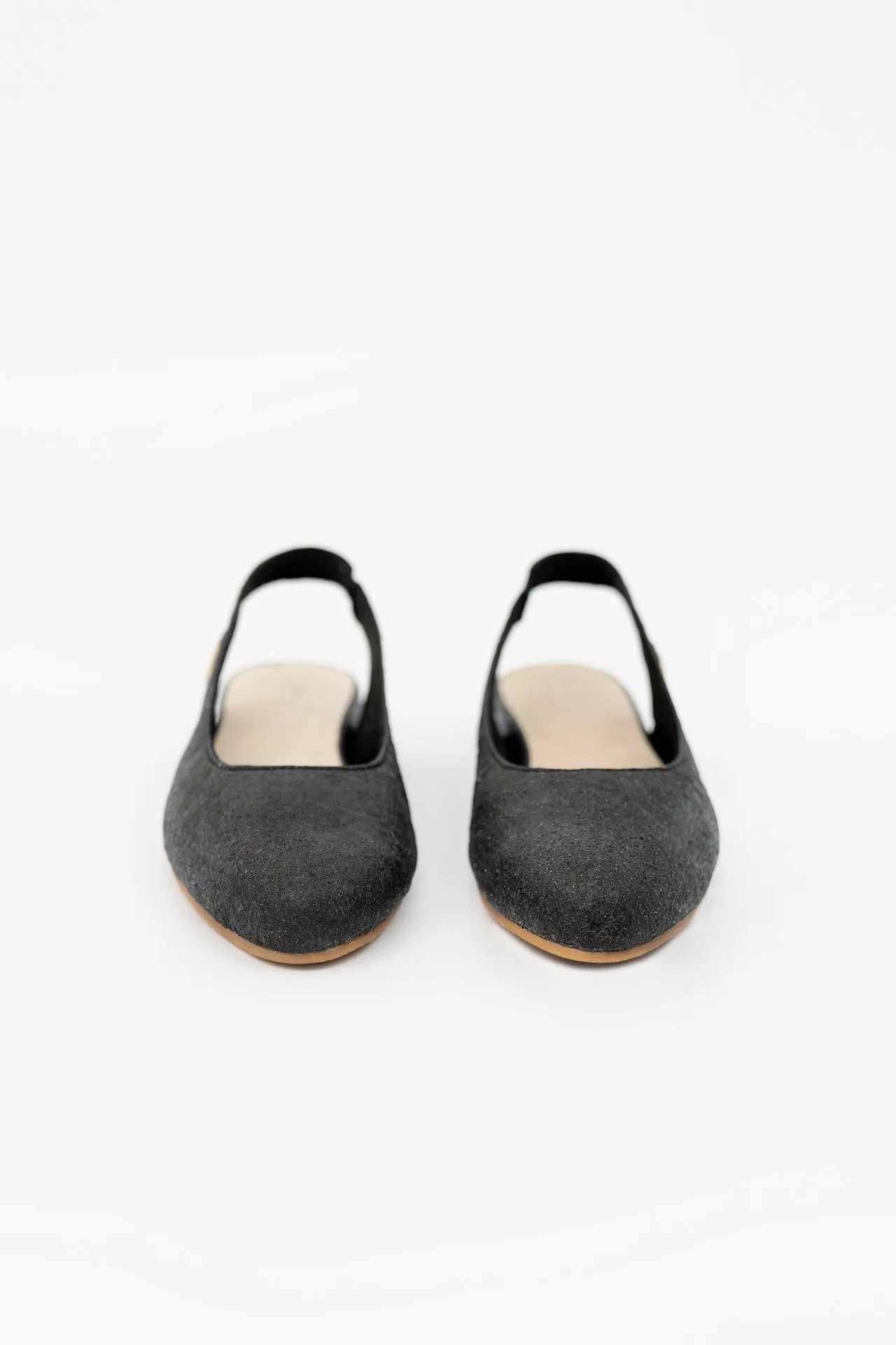 Cannes Piatex Vegan Leather Sling Back Flats | Charcoal