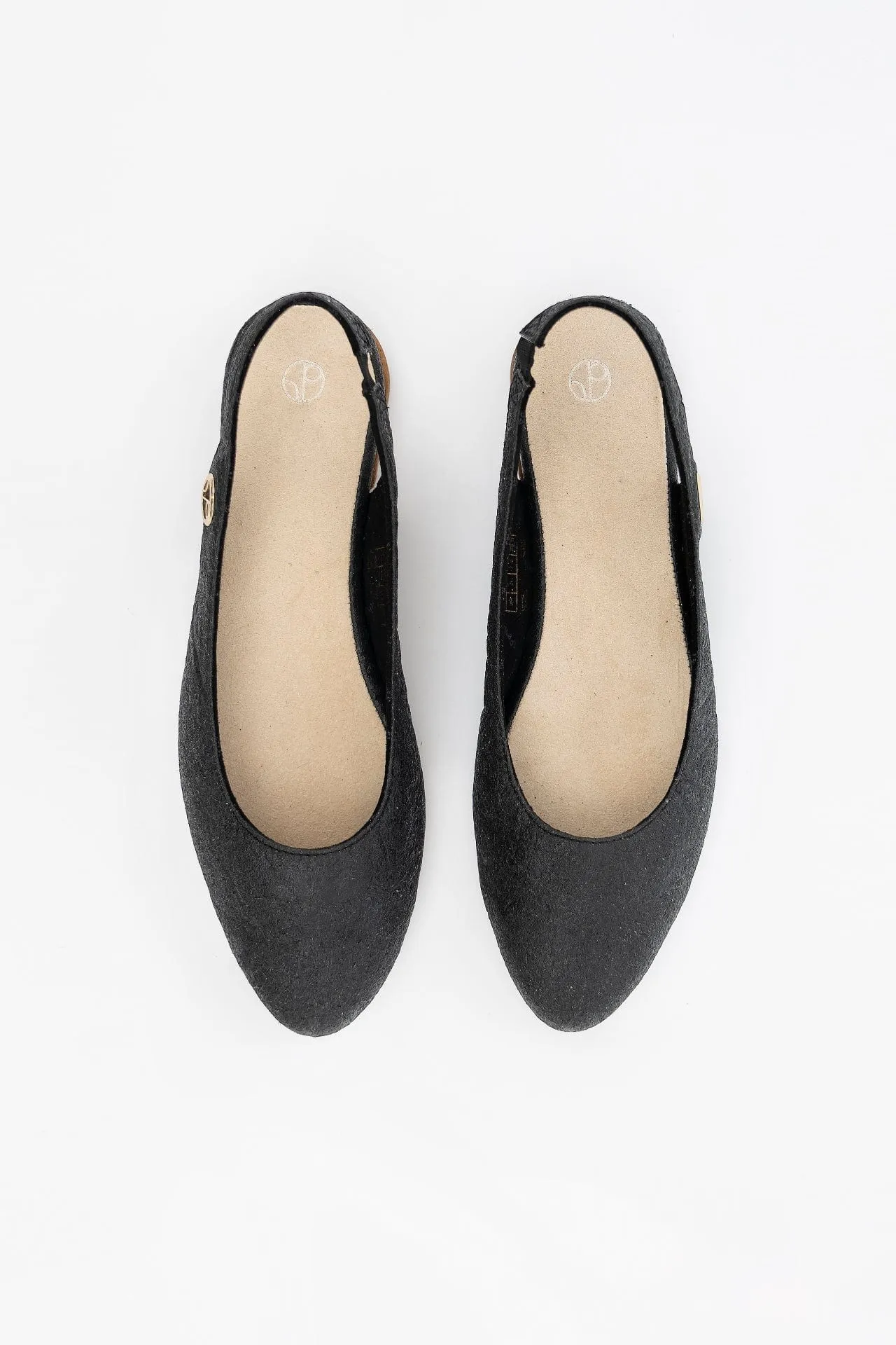 Cannes Piatex Vegan Leather Sling Back Flats | Charcoal