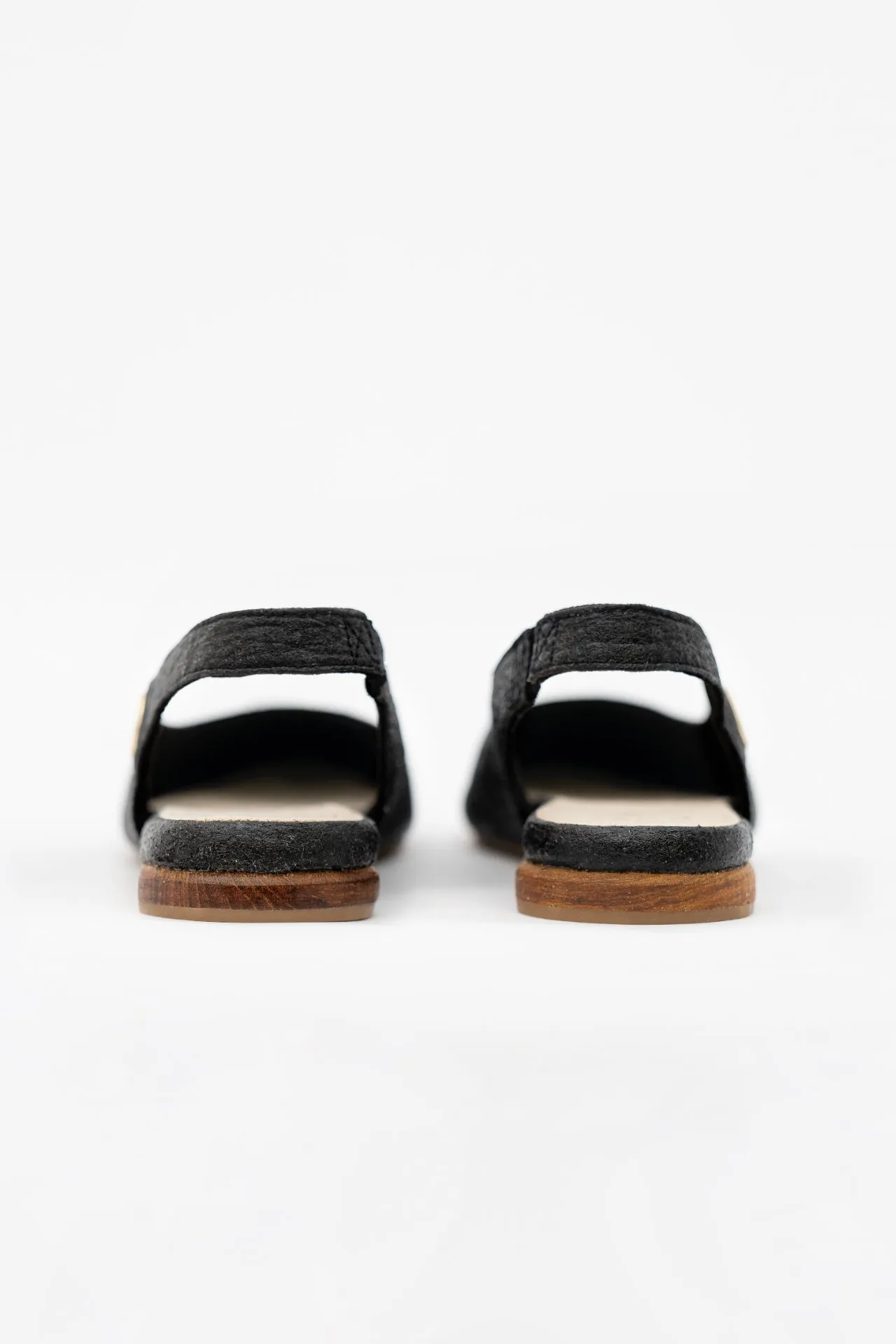 Cannes Piatex Vegan Leather Sling Back Flats | Charcoal