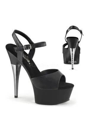 CAPTIVA-609 Platform Slide  | Black Faux Leather