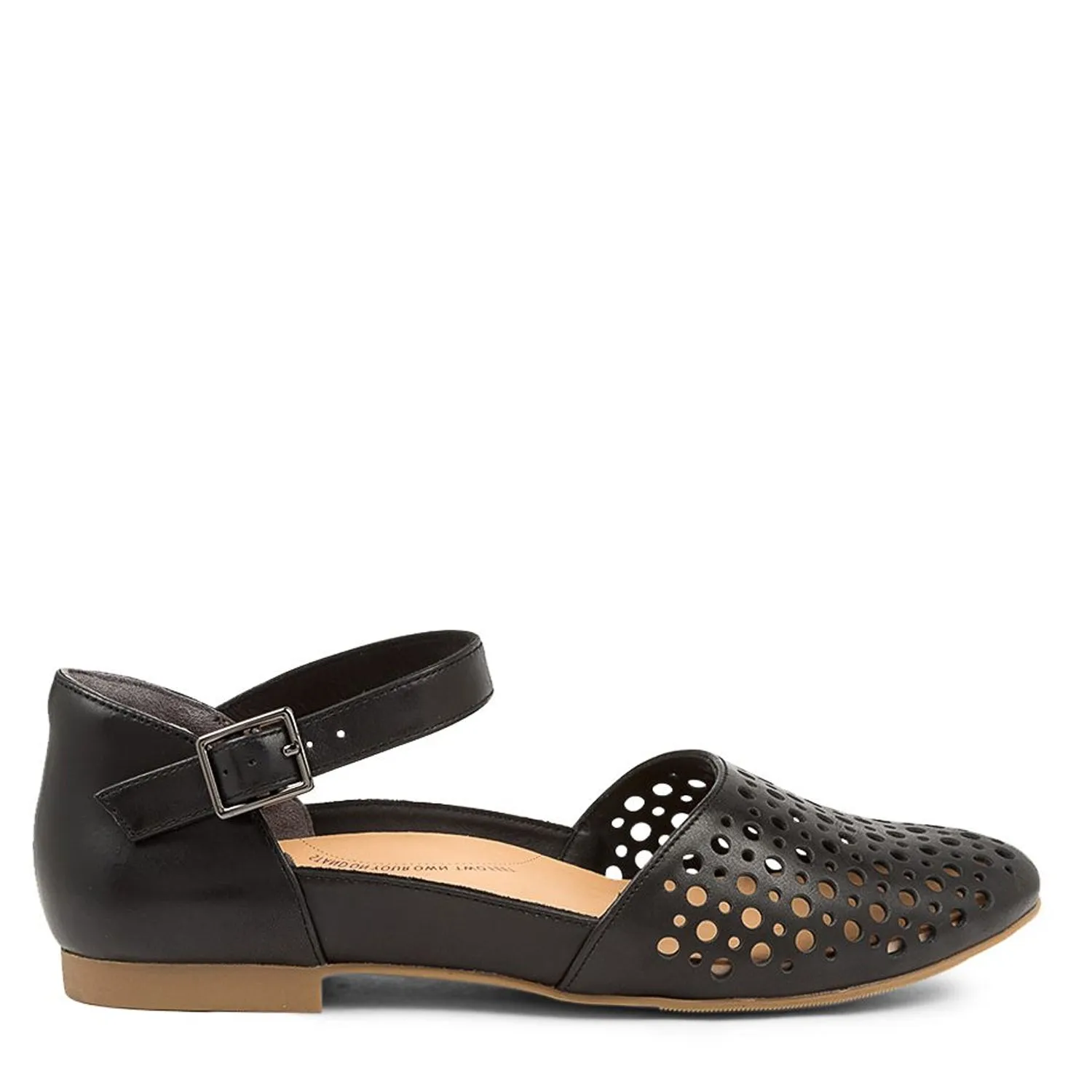 CARROLE XF - BLACK LEATHER FLATS