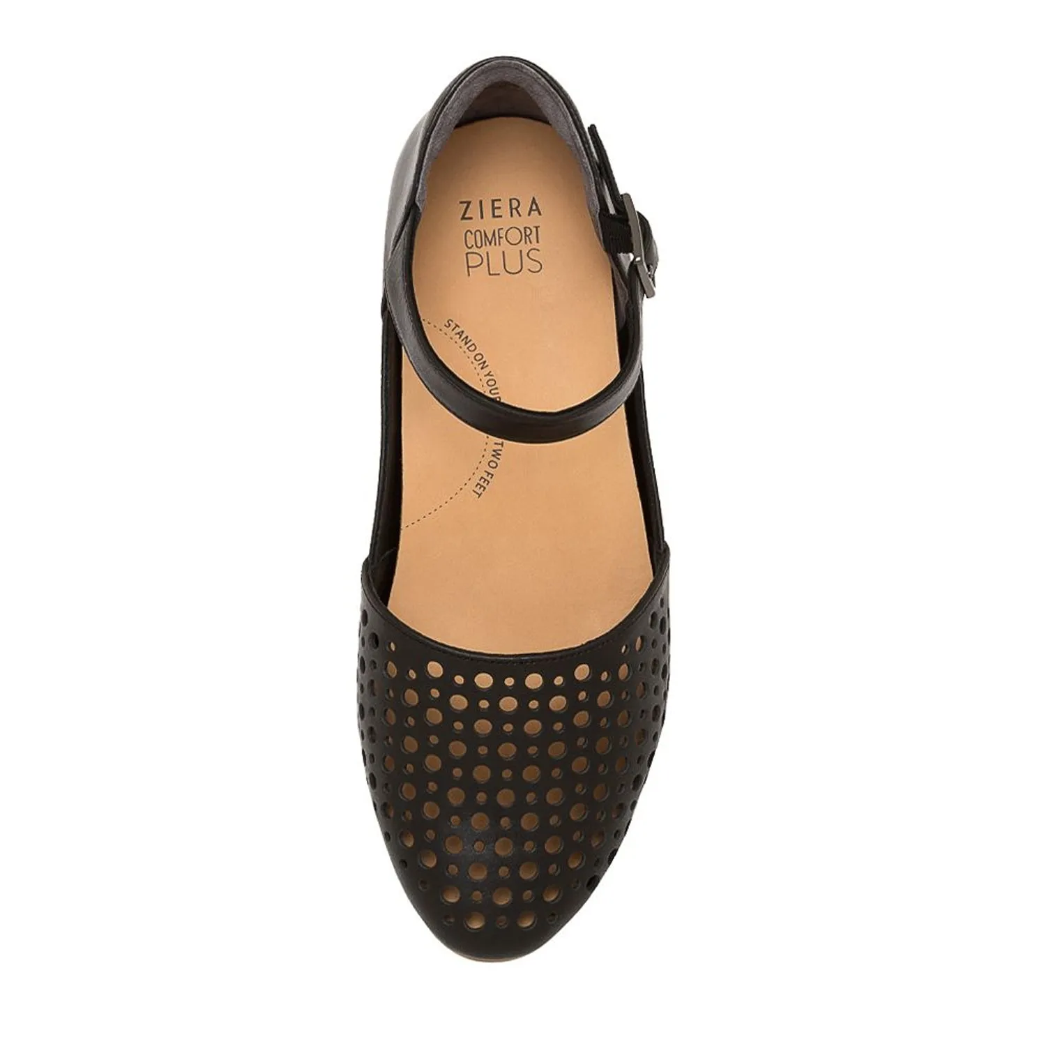 CARROLE XF - BLACK LEATHER FLATS