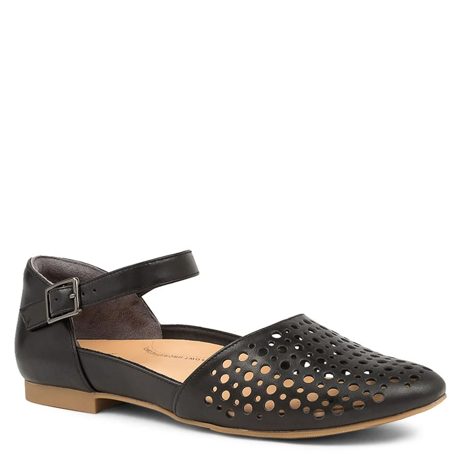 CARROLE XF - BLACK LEATHER FLATS