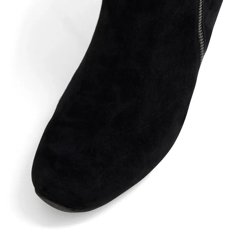 CATHAL XW - BLACK-TAN LEOPARD SUEDE ANKLE BOOTS