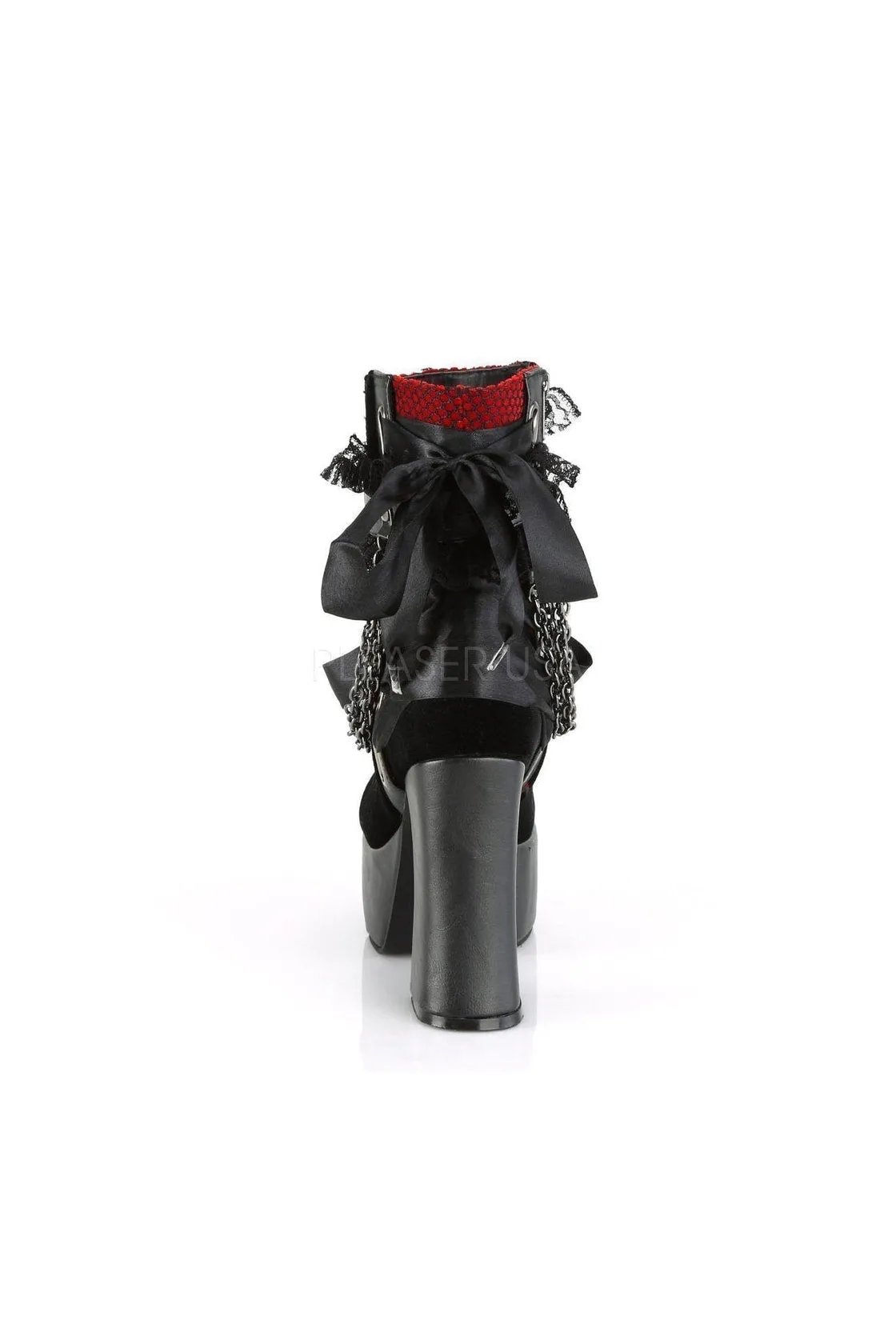 CHARADE-110 Demonia Ankle Boots | Black Faux Leather