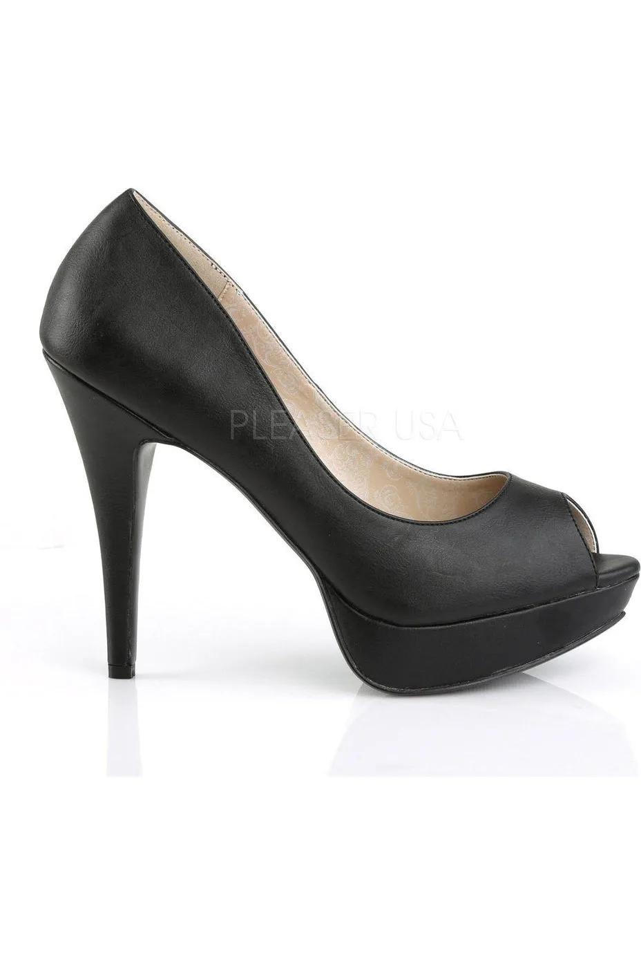 CHLOE-01 Pump  | Black Faux Leather