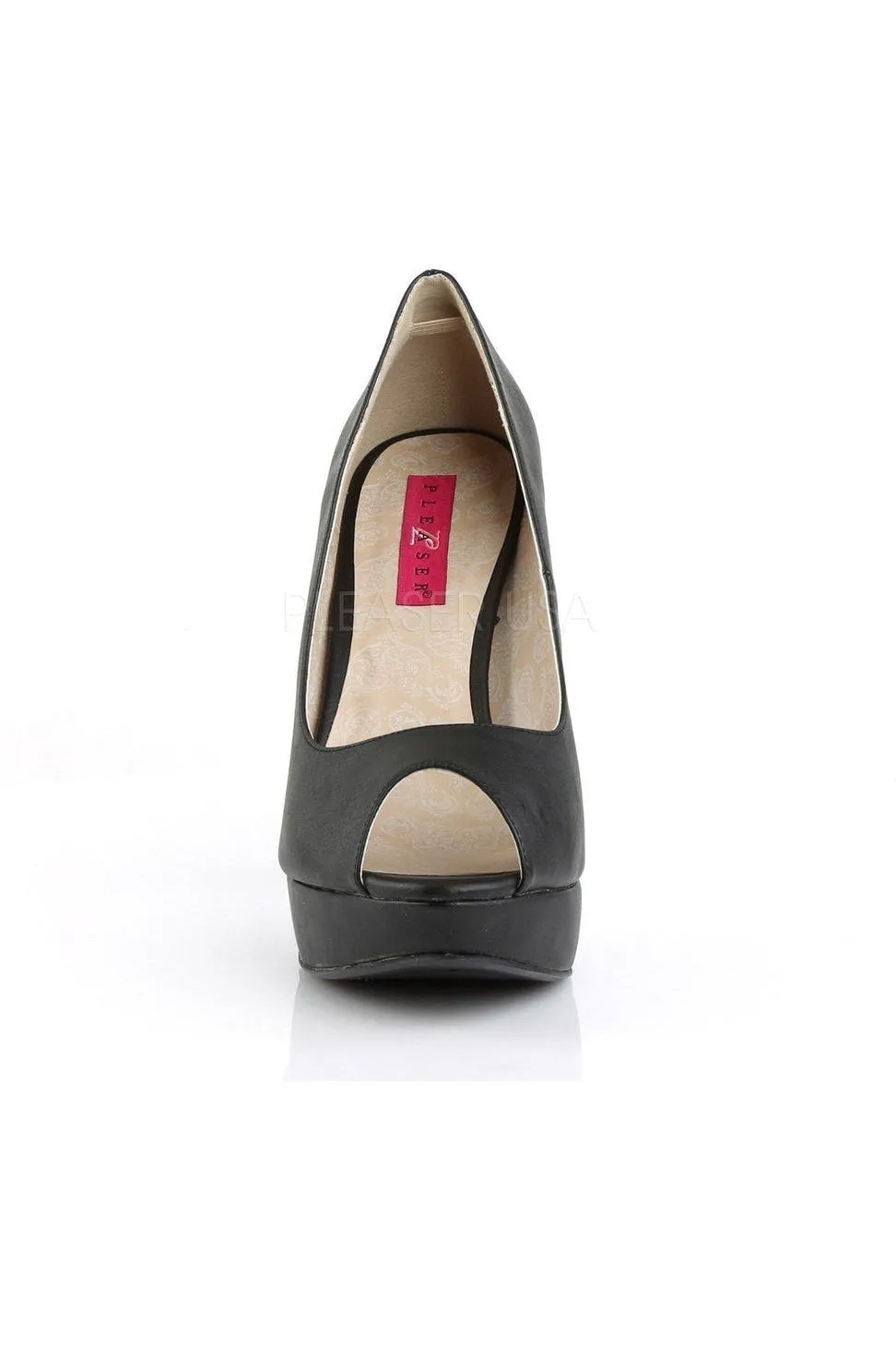 CHLOE-01 Pump  | Black Faux Leather