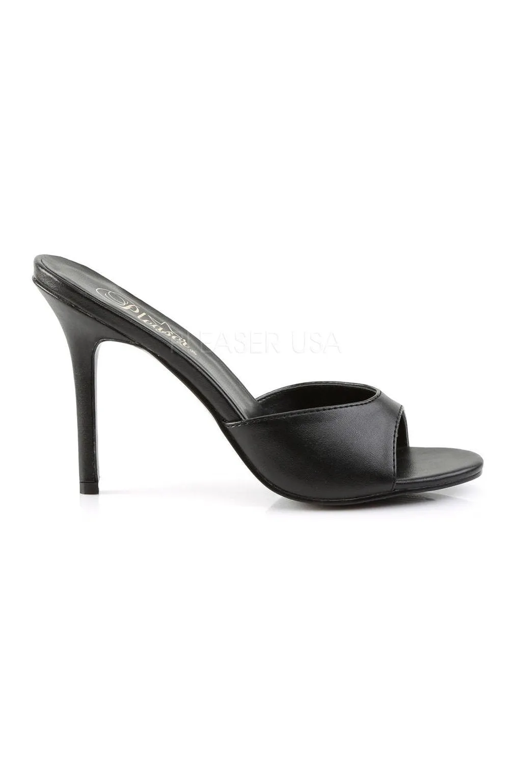 CLASSIQUE-01 Slide | Black Faux Leather