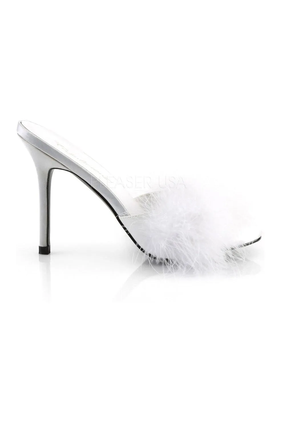CLASSIQUE-01F Slide | White Faux Leather