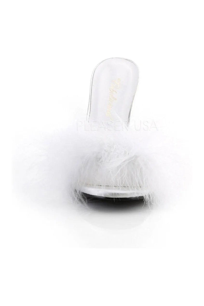 CLASSIQUE-01F Slide | White Faux Leather