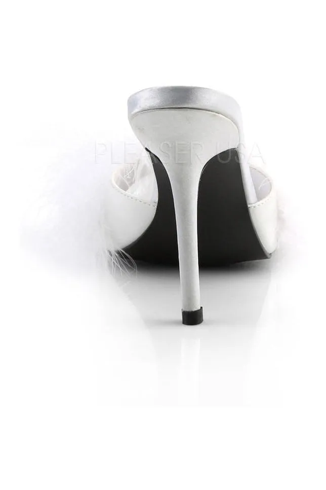 CLASSIQUE-01F Slide | White Faux Leather