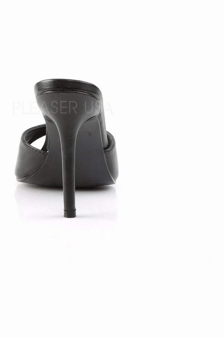 CLASSIQUE-01 Slide | Black Faux Leather