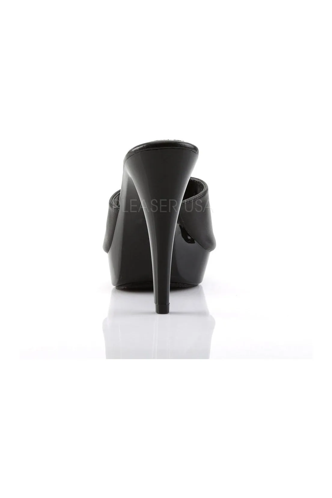 COCKTAIL-501L Platform Slide | Black Genuine Leather