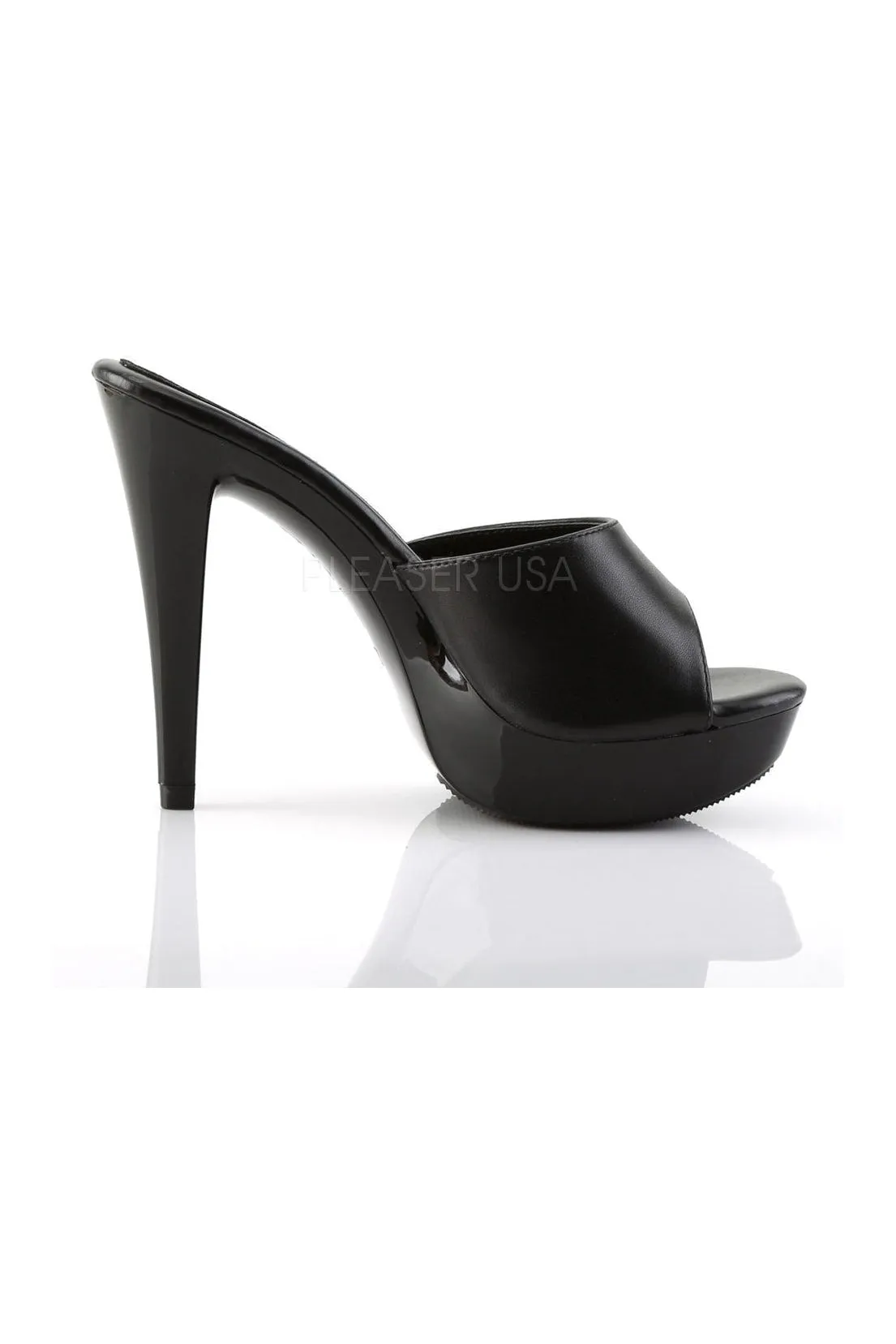 COCKTAIL-501L Platform Slide | Black Genuine Leather