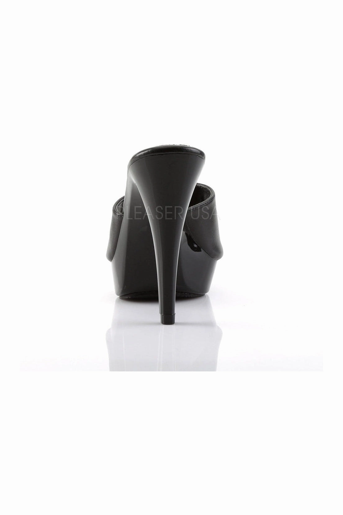 COCKTAIL-501L Platform Slide | Black Genuine Leather