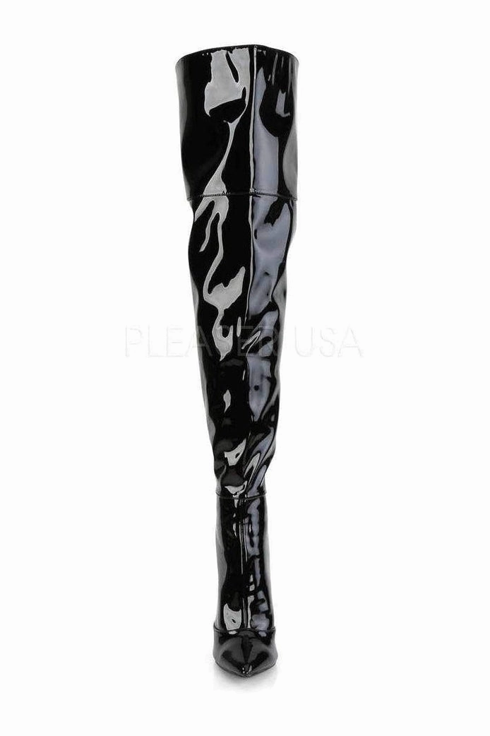COURTLY-3012 Thigh Boot | Black Patent