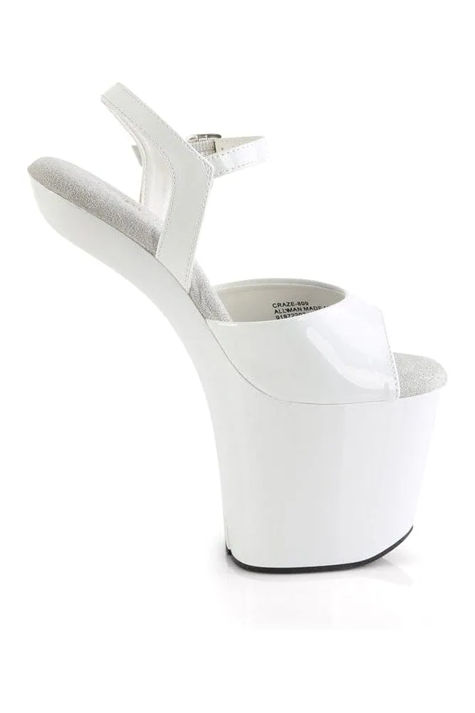 CRAZE-809 White Patent Sandal